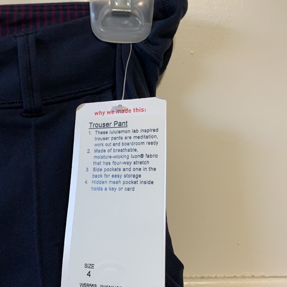 Lululemon trouser pant size 4 navy blue - Picture 6 of 9